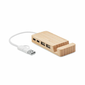 HUB USB de 4 puertos de bambú - HUBSTAND