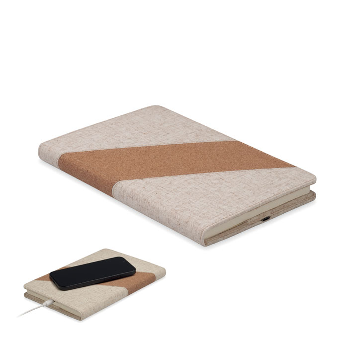 Cuaderno A5 con cargador 15W - CORTONA