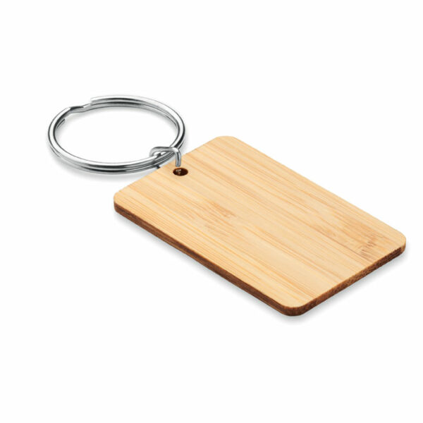 Llavero rectangular de bambú - ANGLEBOO