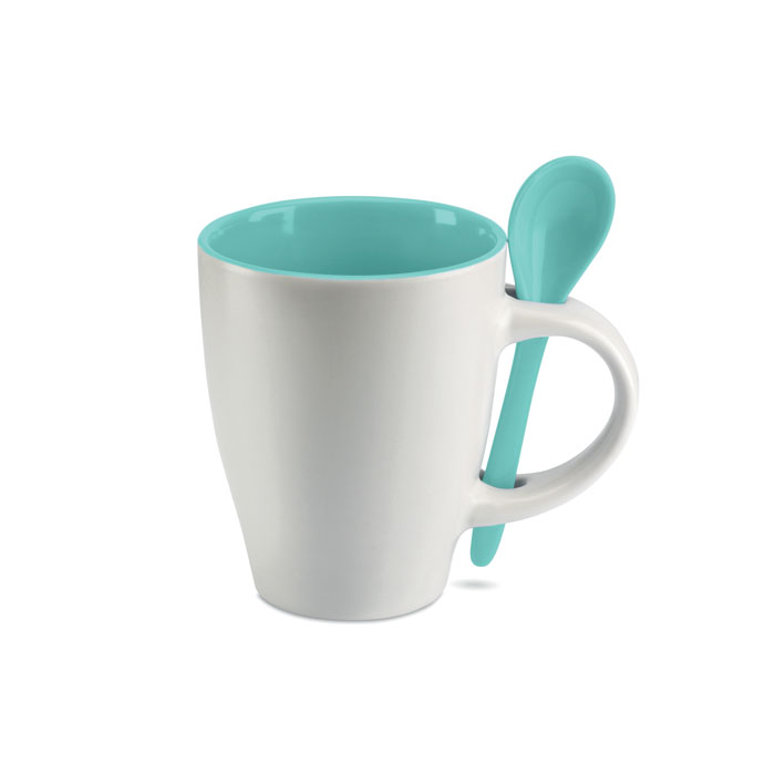 Taza bicolor con cuchara 250 ml - DUAL